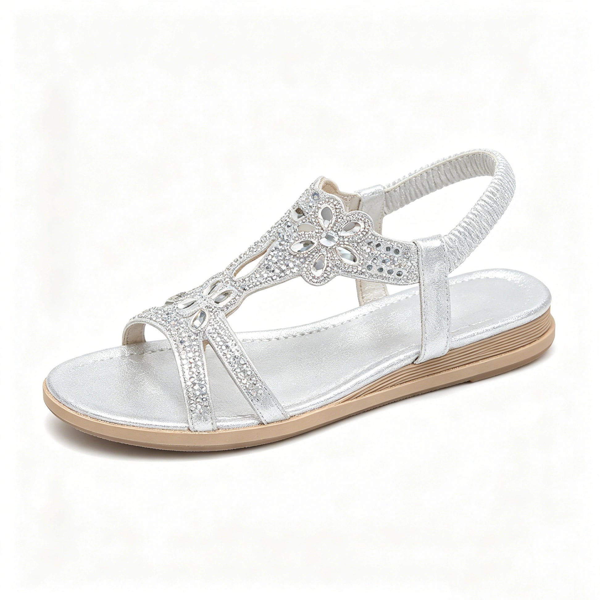 🔥 Last Day 50% Off — Rhinestone Flower Sandals ✨