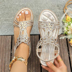🔥 Last Day 50% Off — Rhinestone Flower Sandals ✨