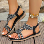 🔥 Last Day 50% Off — Rhinestone Flower Sandals ✨