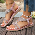 🔥 Last Day 50% Off — Rhinestone Flower Sandals ✨