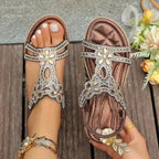 🔥 Last Day 50% Off — Rhinestone Flower Sandals ✨