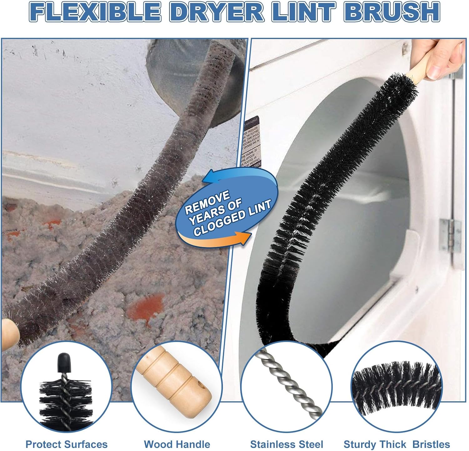 🔥 50% OFF Today – Dryer Vent Cleaner Kit | Deep Lint Removal Tool for Faster, Safer Drying