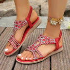 🔥 Last Day 50% Off — Rhinestone Flower Sandals ✨