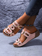 Women's Soft-Soled, Chunky-Heeled Studded Open-Toe Sandals in an Elegant Checkered Sequin Design—Perfect for parties, school, sports, the beach, bohemian looks, casual wear, cute outfits, weddings, and sexy nightclub looks