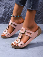 Women's Soft-Soled, Chunky-Heeled Studded Open-Toe Sandals in an Elegant Checkered Sequin Design—Perfect for parties, school, sports, the beach, bohemian looks, casual wear, cute outfits, weddings, and sexy nightclub looks